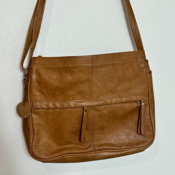GIGI LIGHT BROWN GEUNINE LEATHER WOMEN BAG WITH CARD COMPARTMENT - Picture 8 of 8